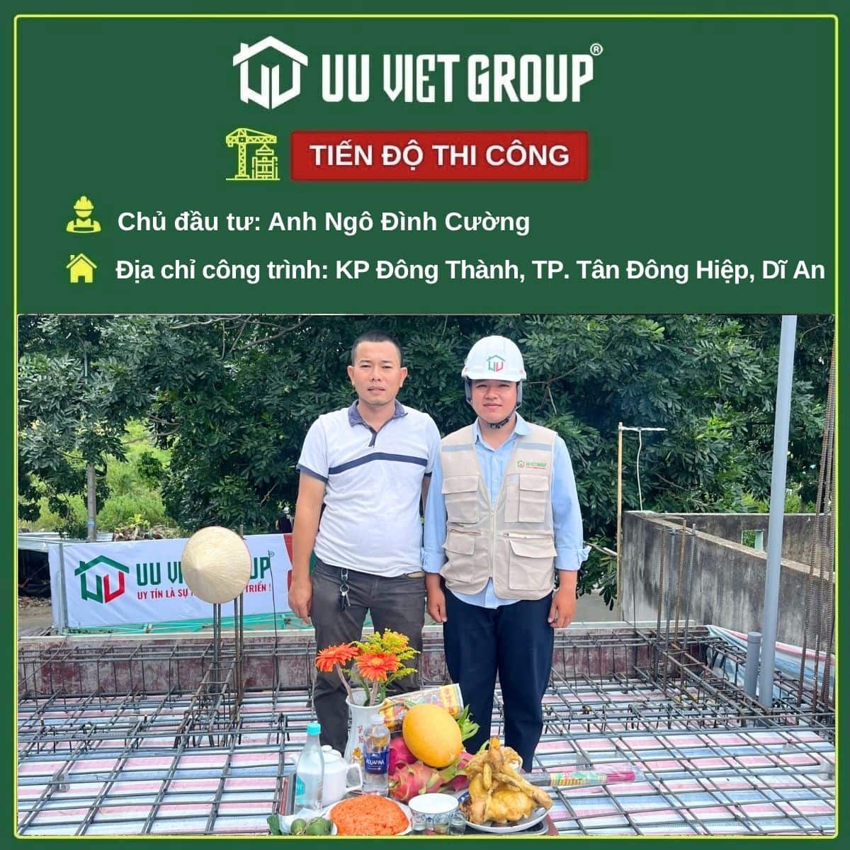 Tiến độ thi công nhà phố tại Dĩ An