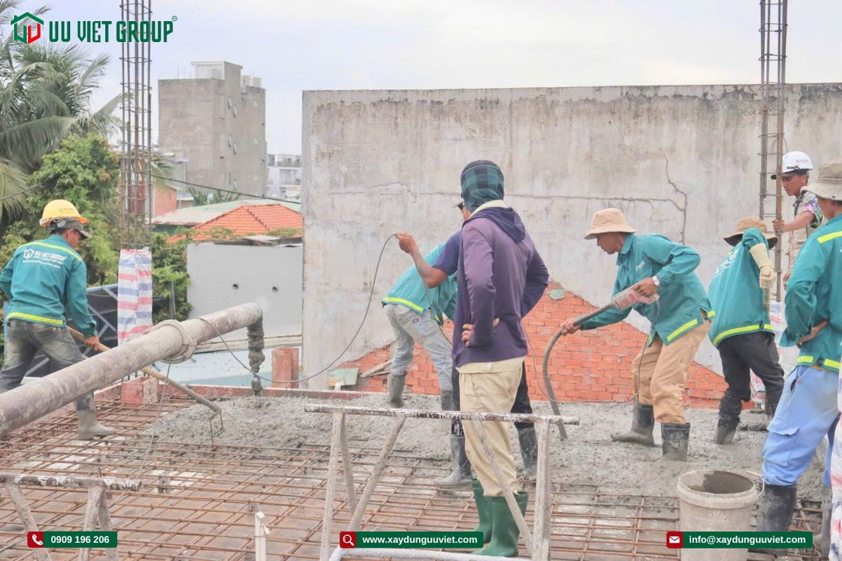 Tiến độ thi công nhà phố quận 12