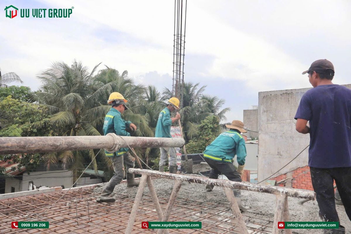 Tiến độ thi công nhà phố quận 12