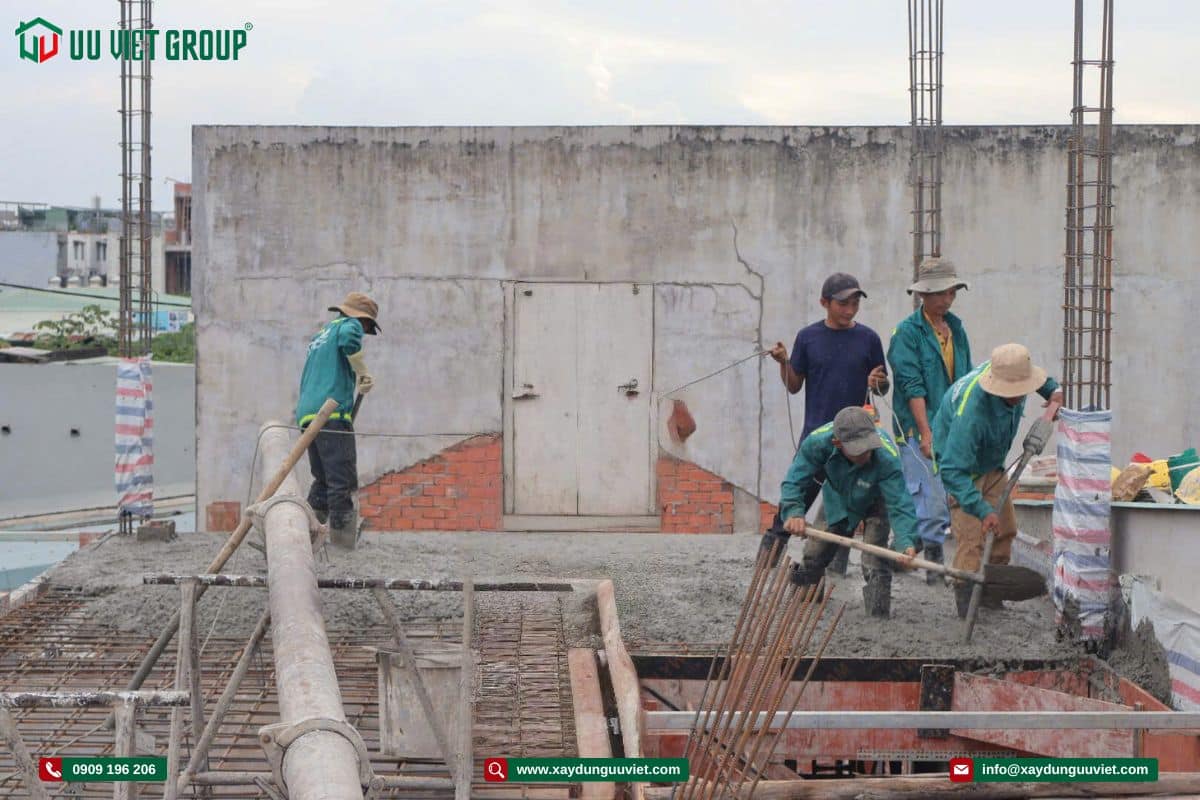 Tiến độ thi công nhà phố quận 12