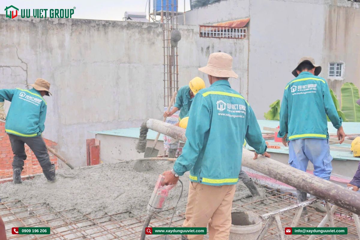 Tiến độ thi công nhà phố quận 12