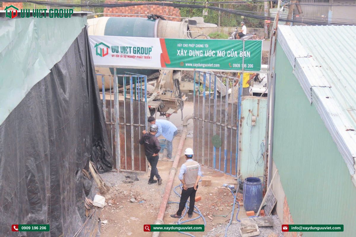 Tiến độ thi công nhà phố quận 12