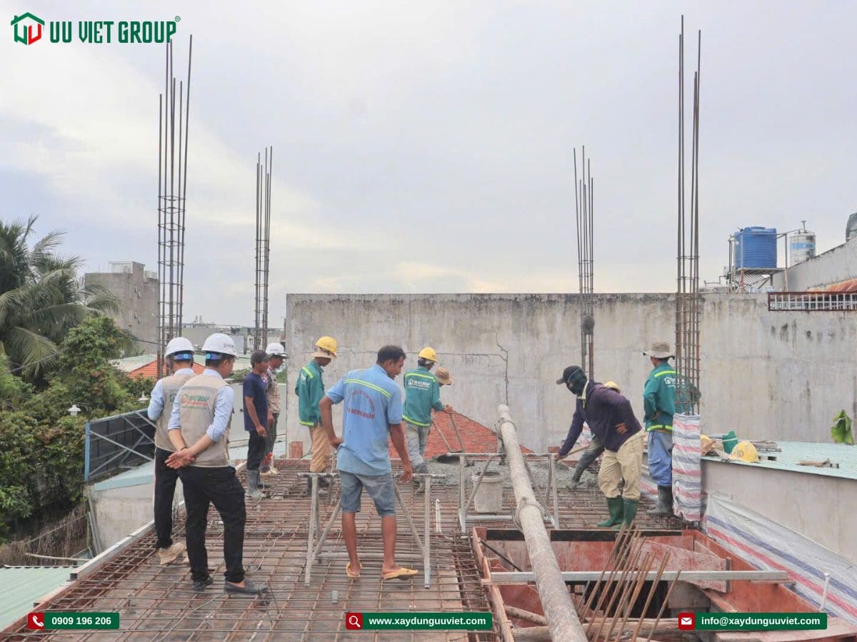 Tiến độ thi công nhà phố quận 12