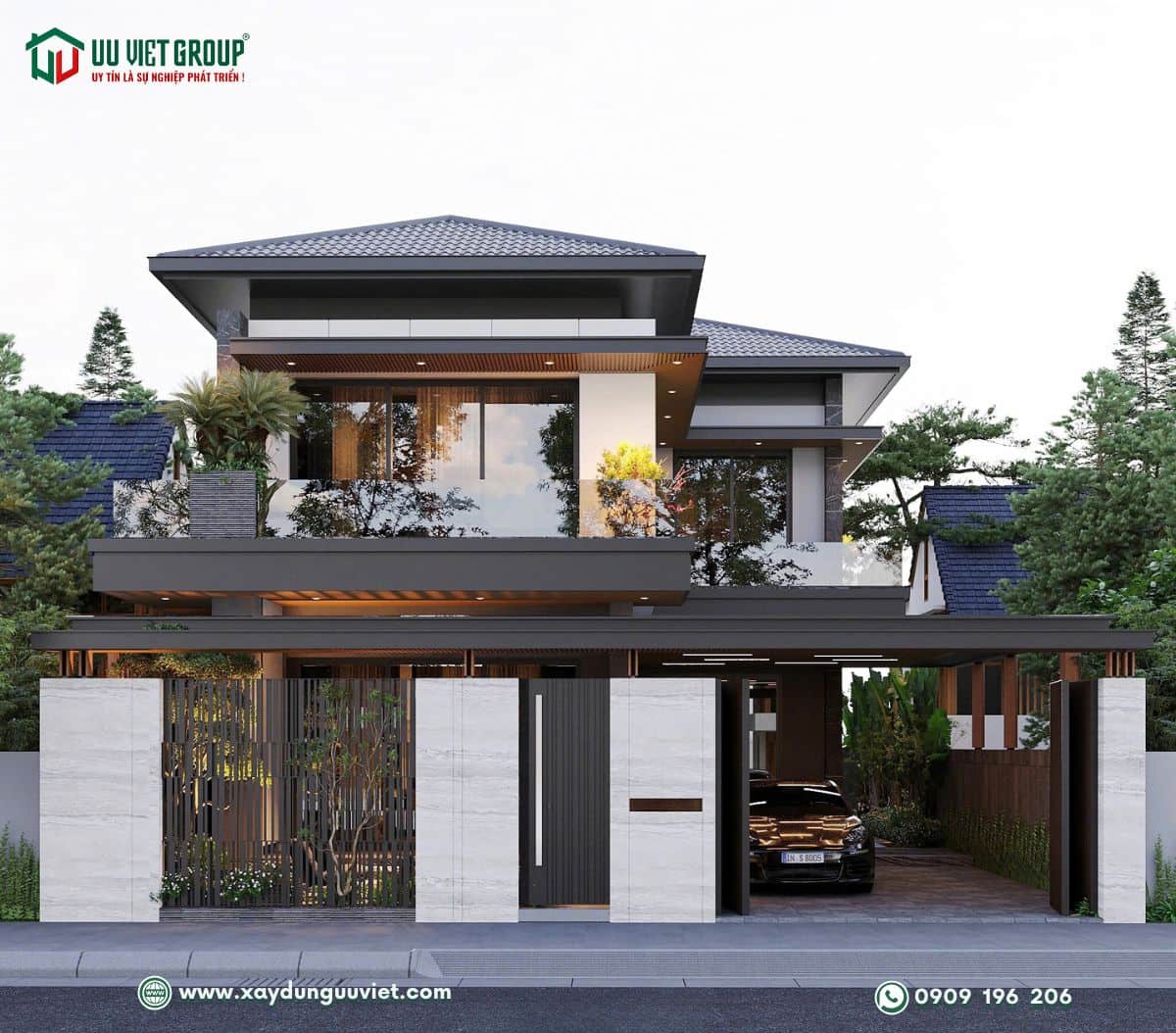 Biệt thự hiện đại mái nhật