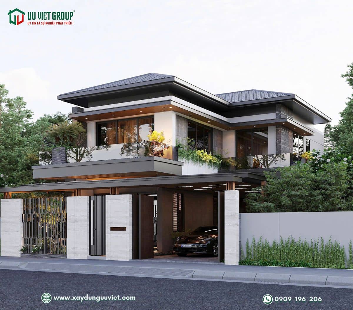 Biệt thự hiện đại mái nhật