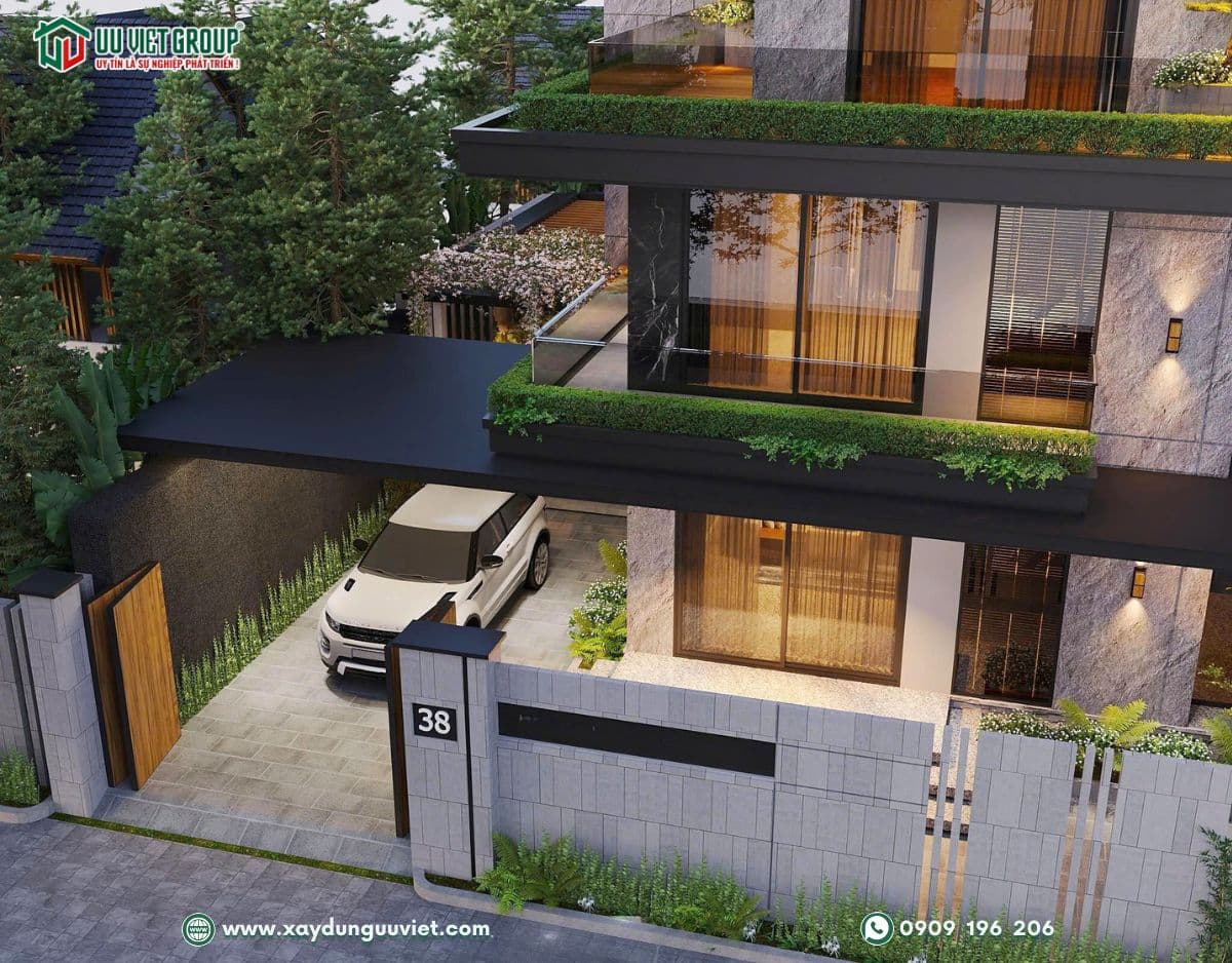 biệt thự hiện đại mái nhật