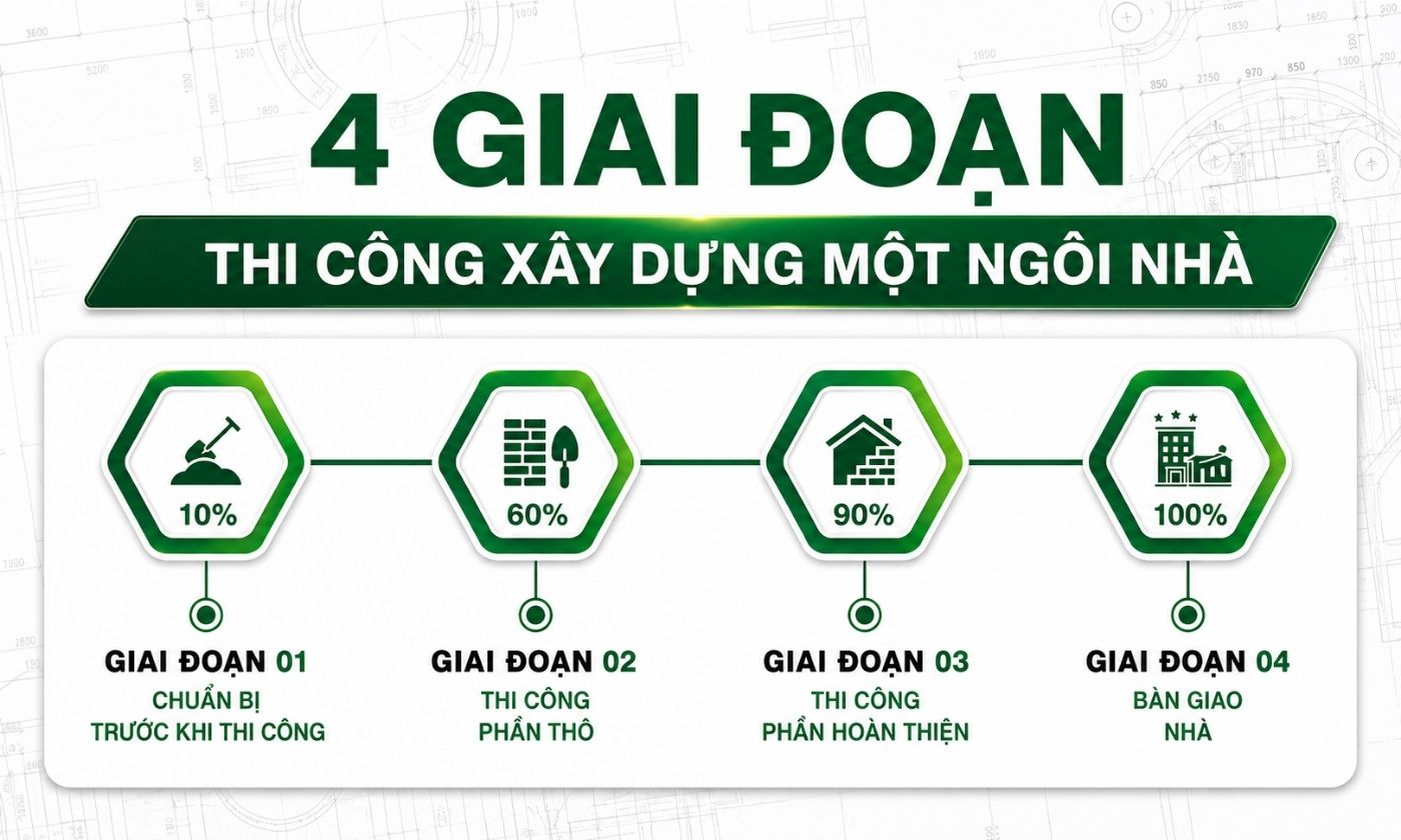 4 giai đoạn thi công xây dựng nhà