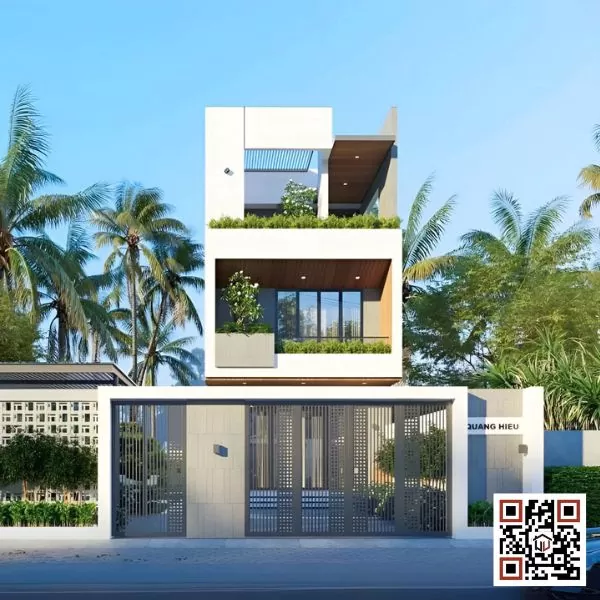 Mẫu nhà phố hiện đại 1 trệt 2 lầu