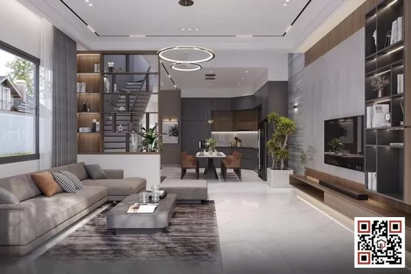 Mẫu nhà phố 2 tầng đẹp thiết kế hiện đai