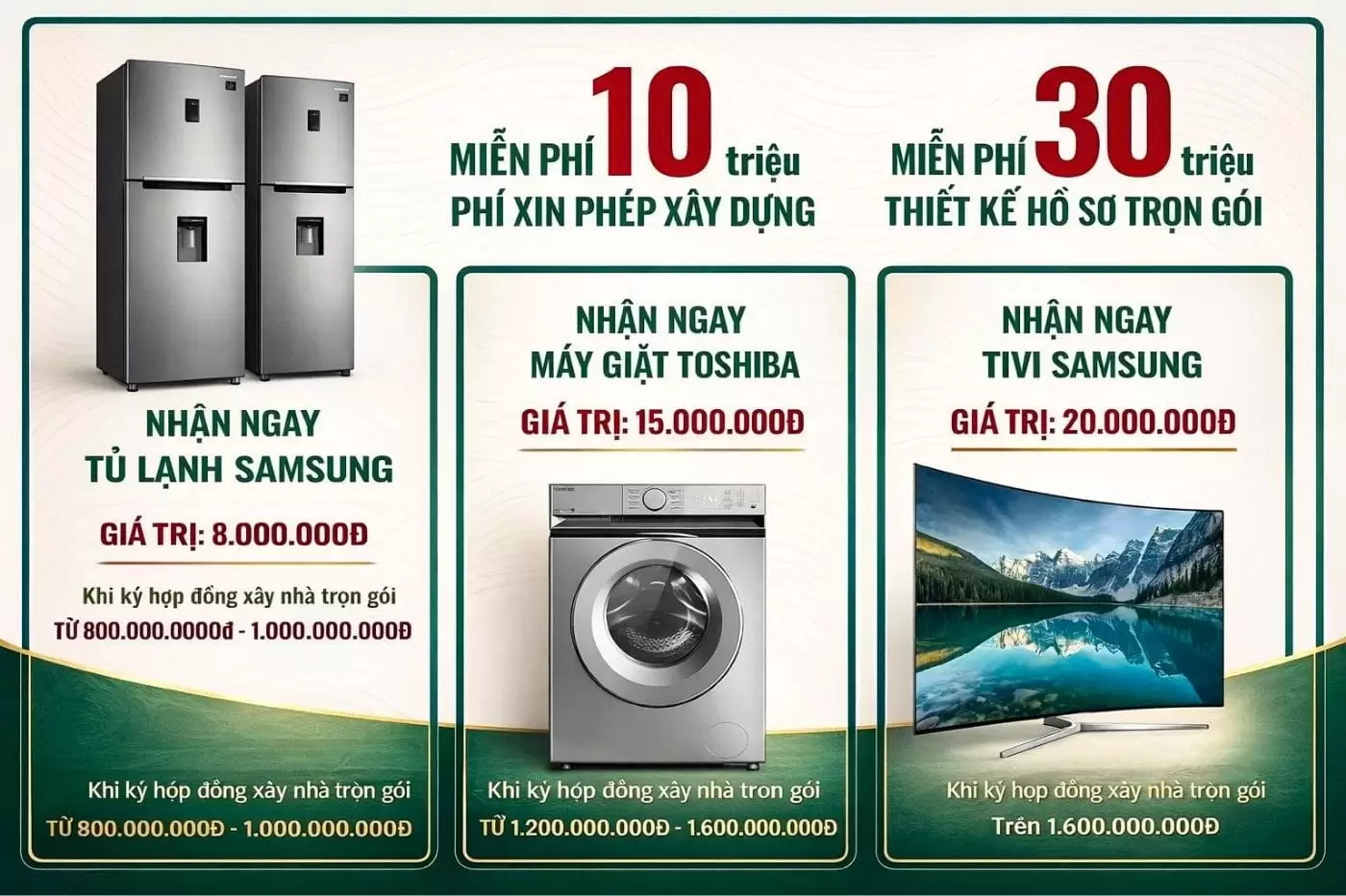 Qùa tặng khách hàng xây nhà trọn gói Bình Dương