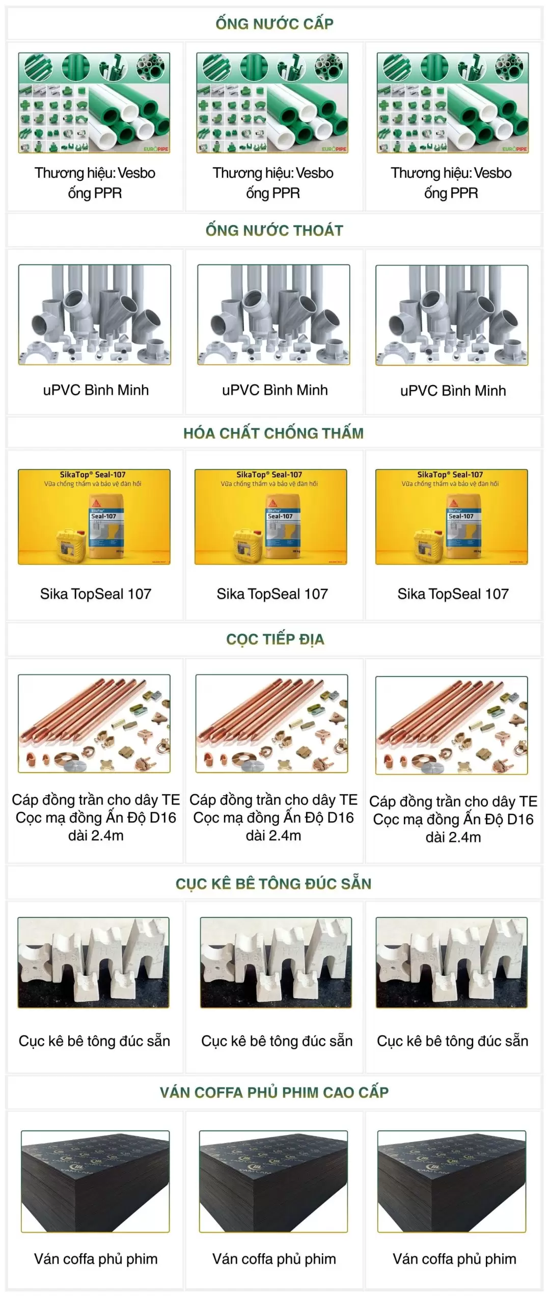 Bảng báo giá xây dựng nhà trọn gói