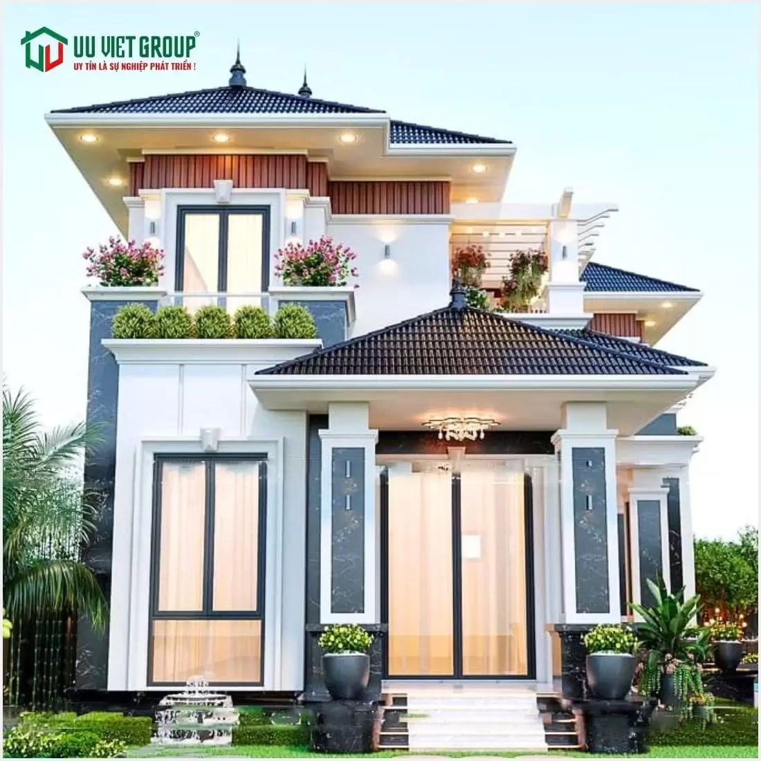 Mẫu nhà biệt thự mái nhật