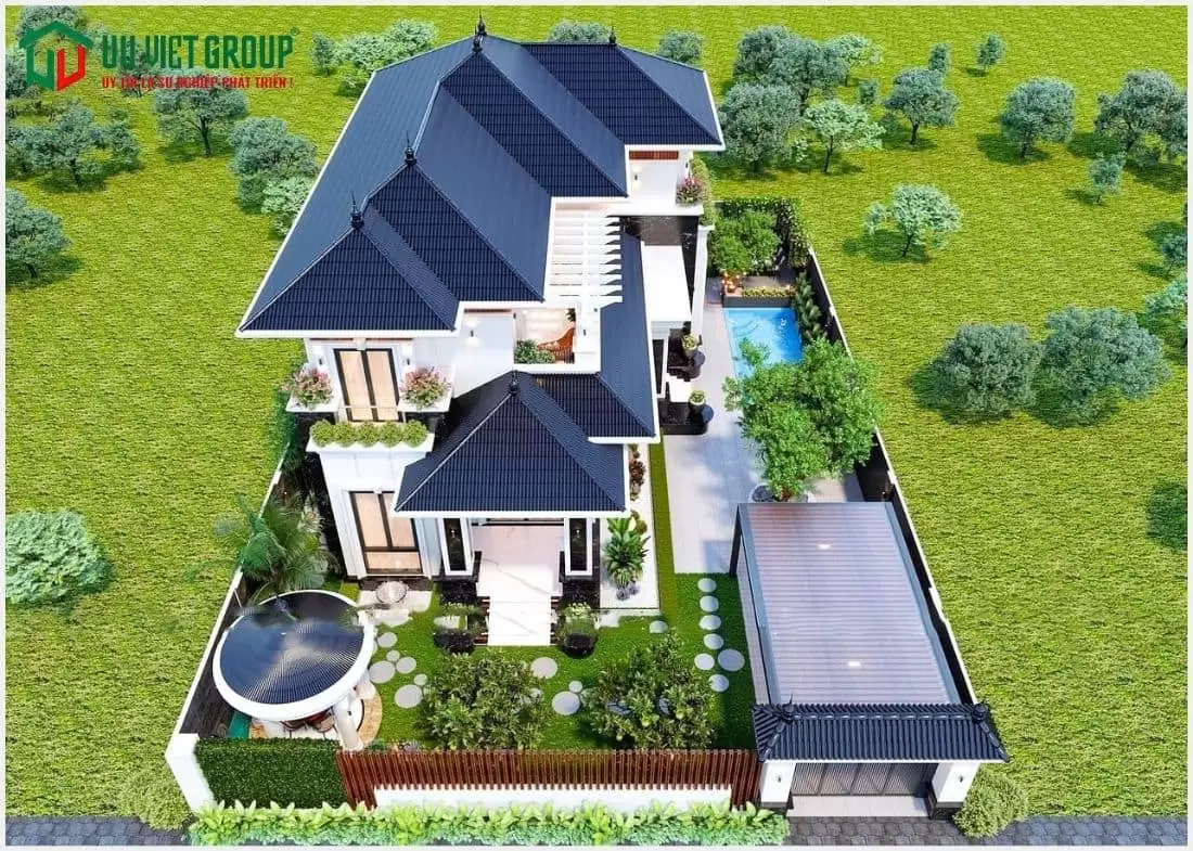 Mẫu nhà biệt thự mái nhật