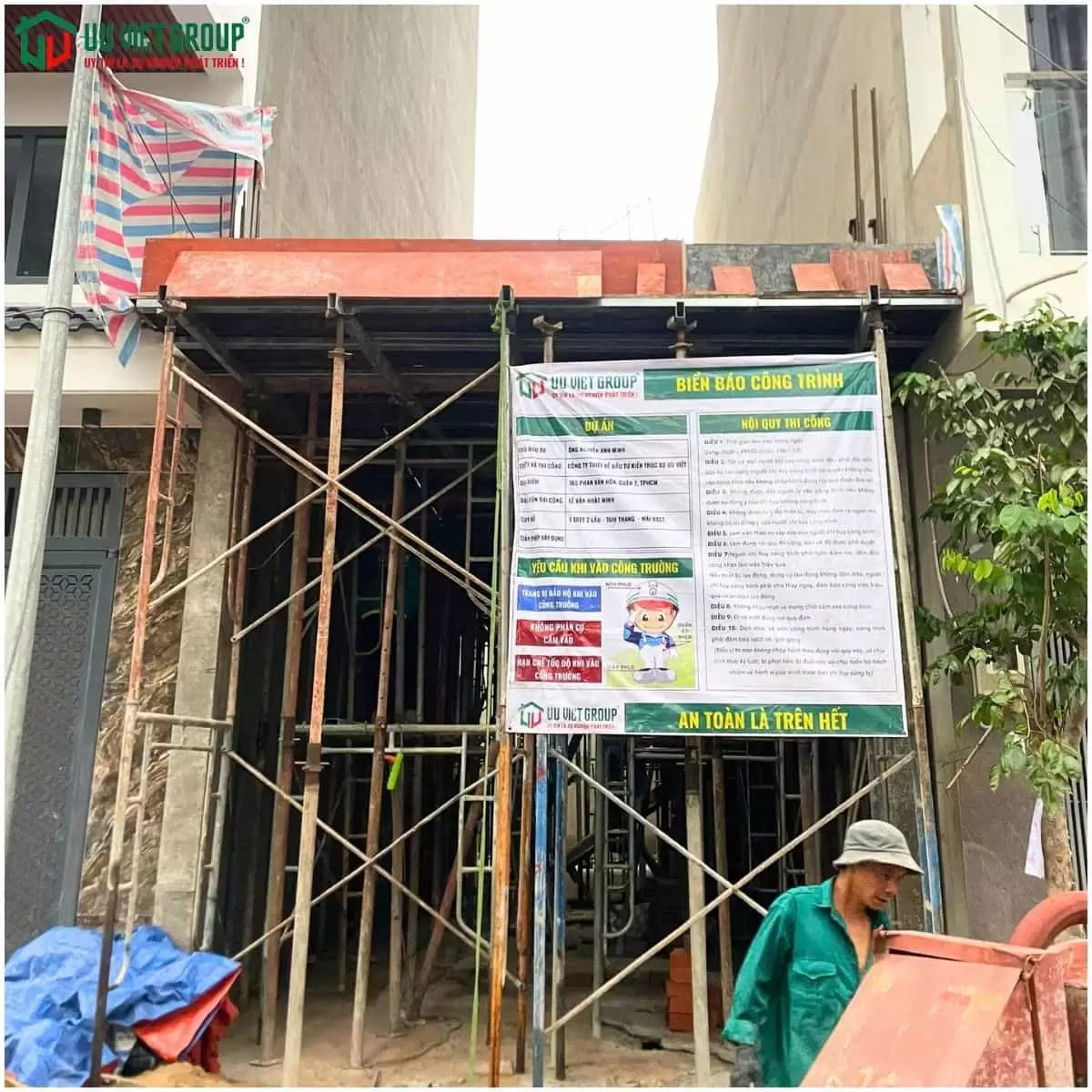 Đổ bê tông sàn 1 công trình nhà phố quận 12