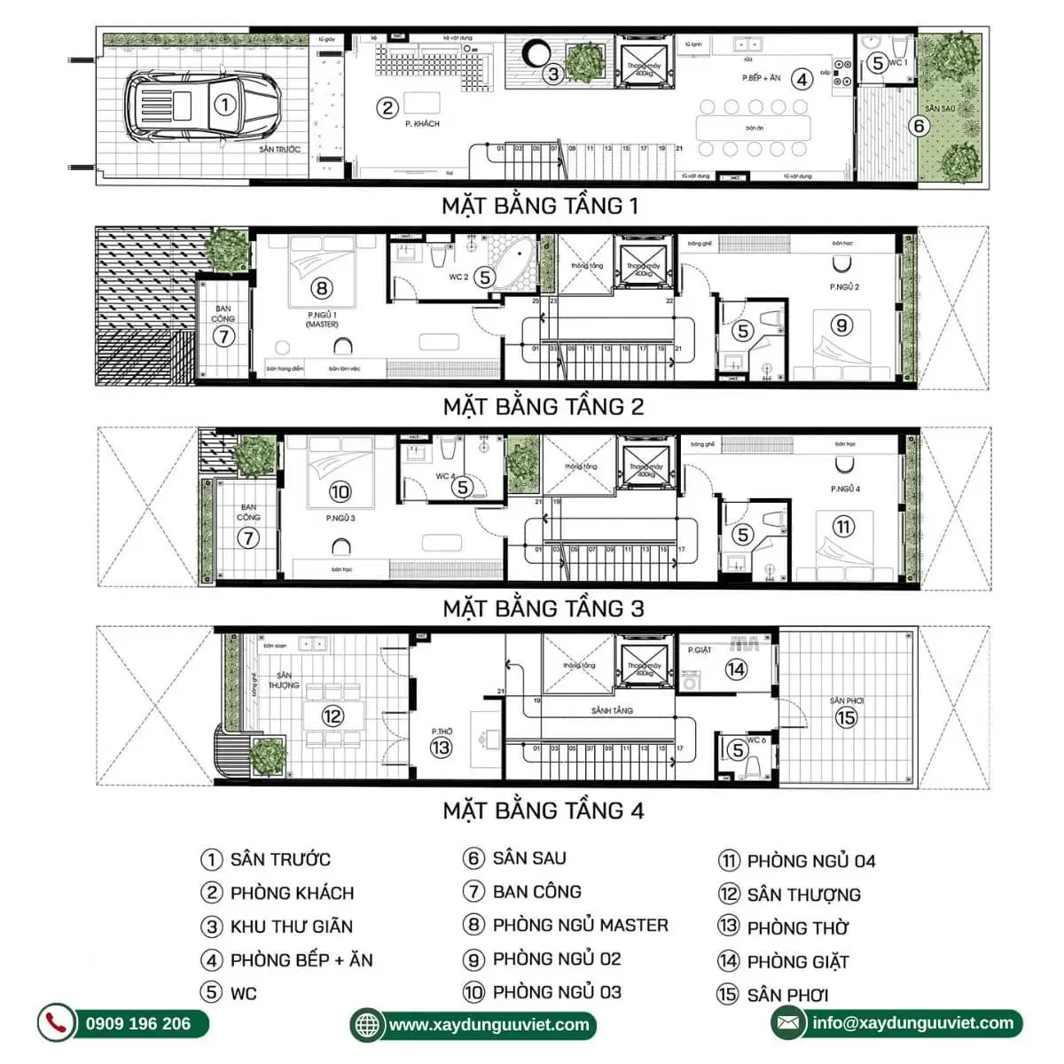 Nhà phố 1 trệt 2 lầu
