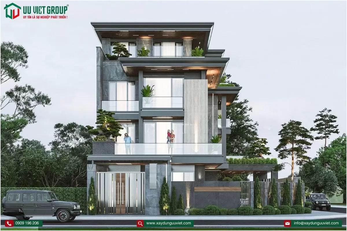 Biệt thự hiện đại 1 trệt 3 lầu