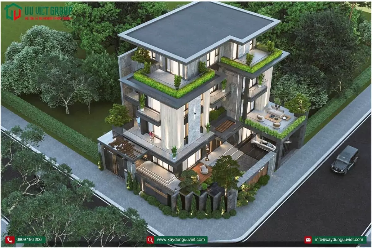 Biệt thự hiện đại 1 trệt 3 lầu