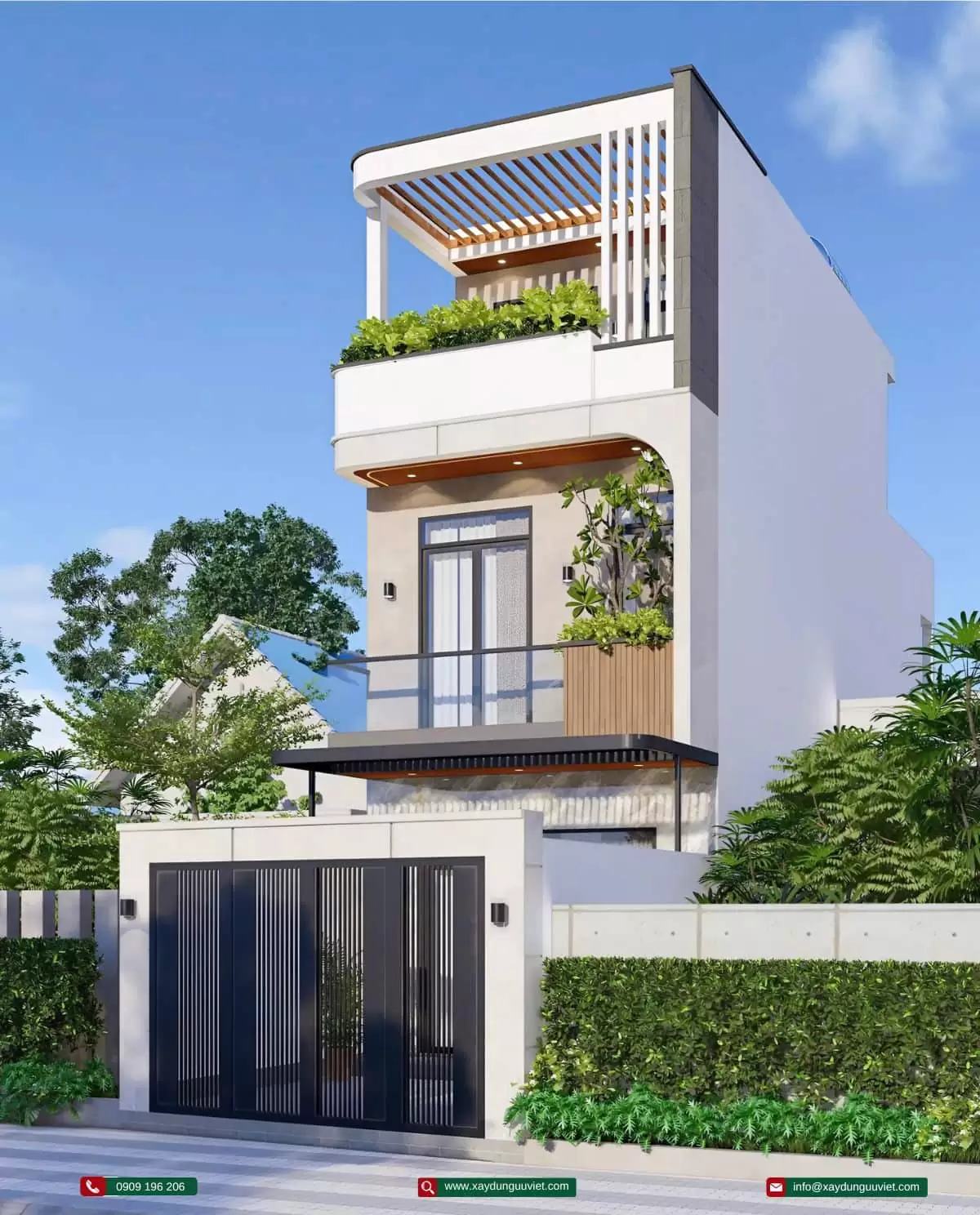 Mẫu nhà phố 1 trệt 2 lầu