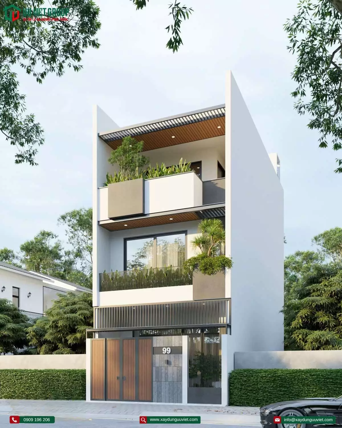 Nhà phố 1 trệt 2 lầu