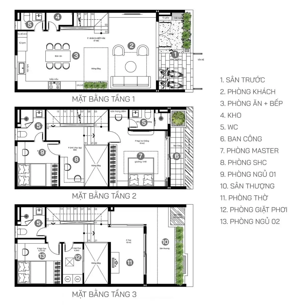 Nhà phố 1 trệt 2 lầu