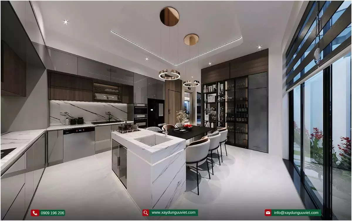 biệt thự hiện đại 1 trệt 2 lầu