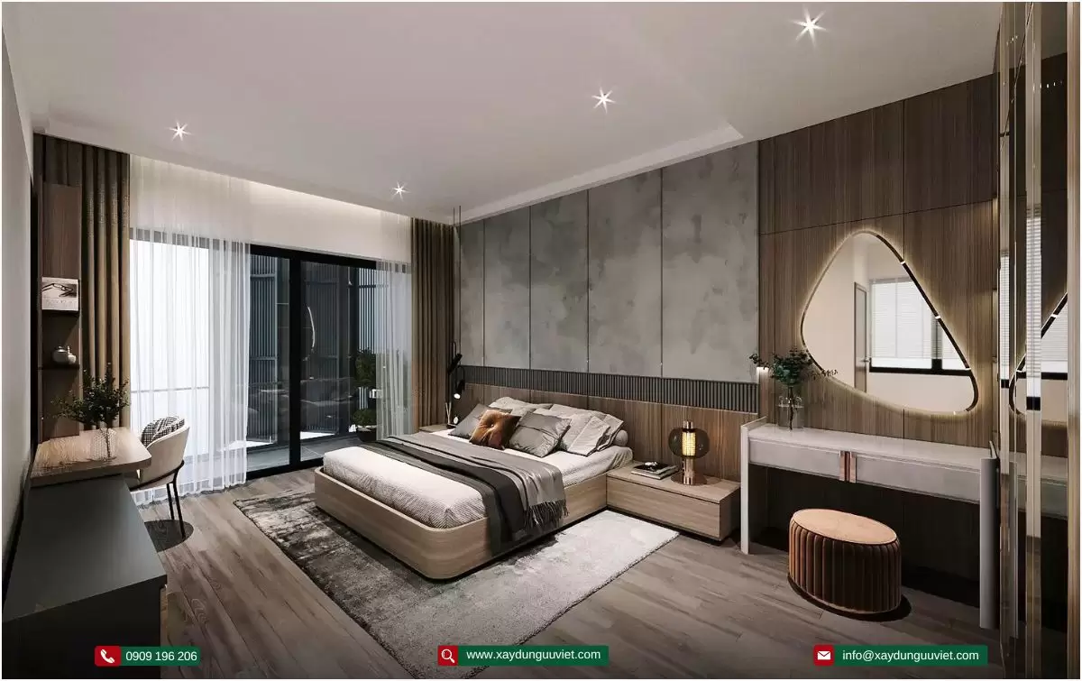 biệt thự hiện đại 1 trệt 2 lầu