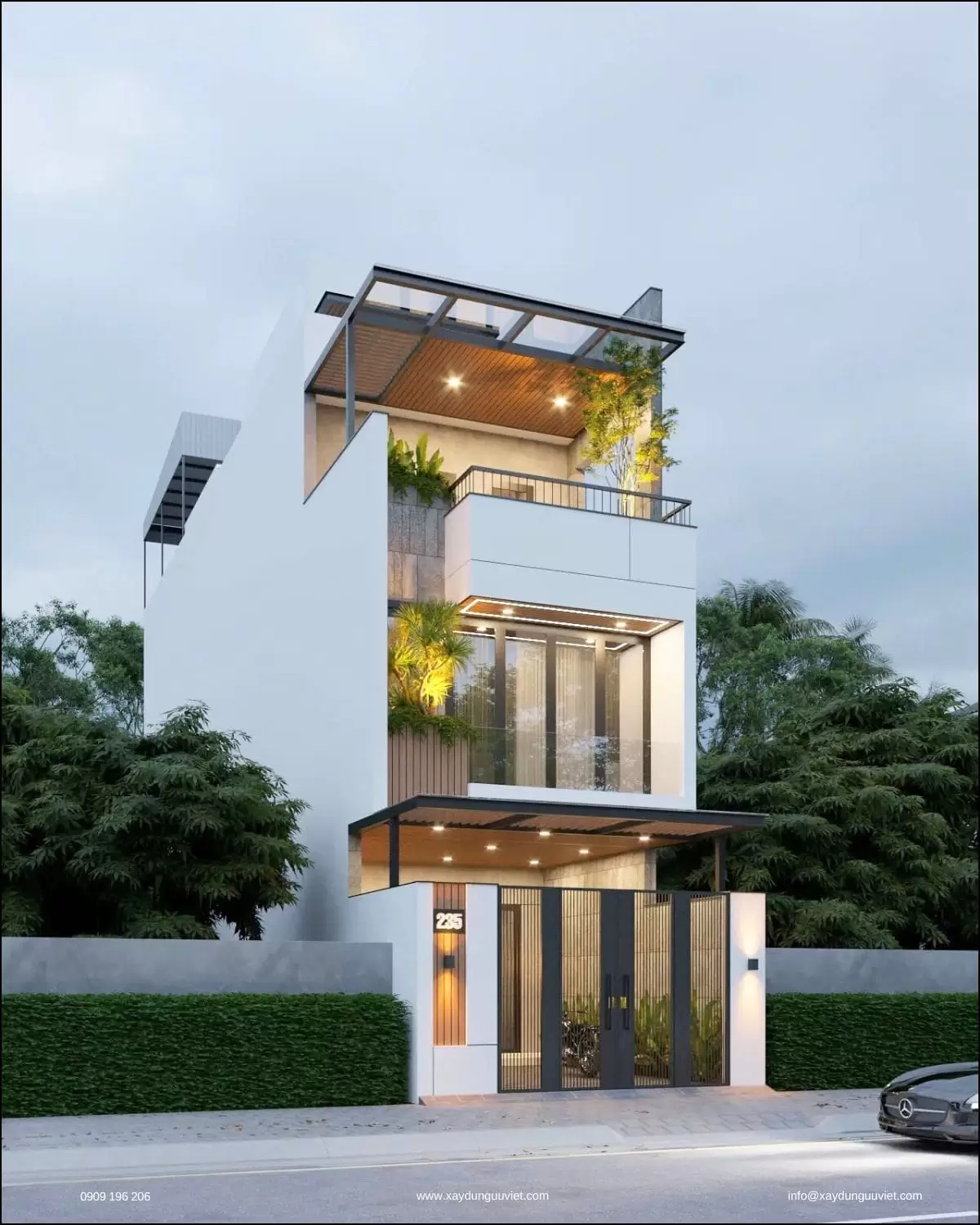 Nhà phố 3 tầng hiện đại