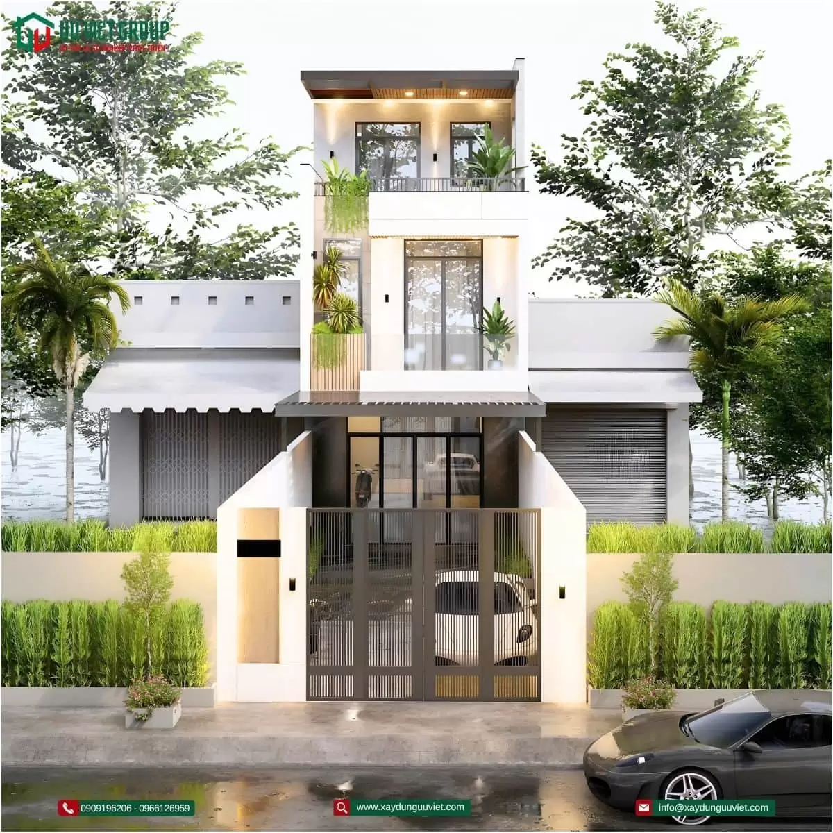 nhà phố 1 trệt 2 lầu