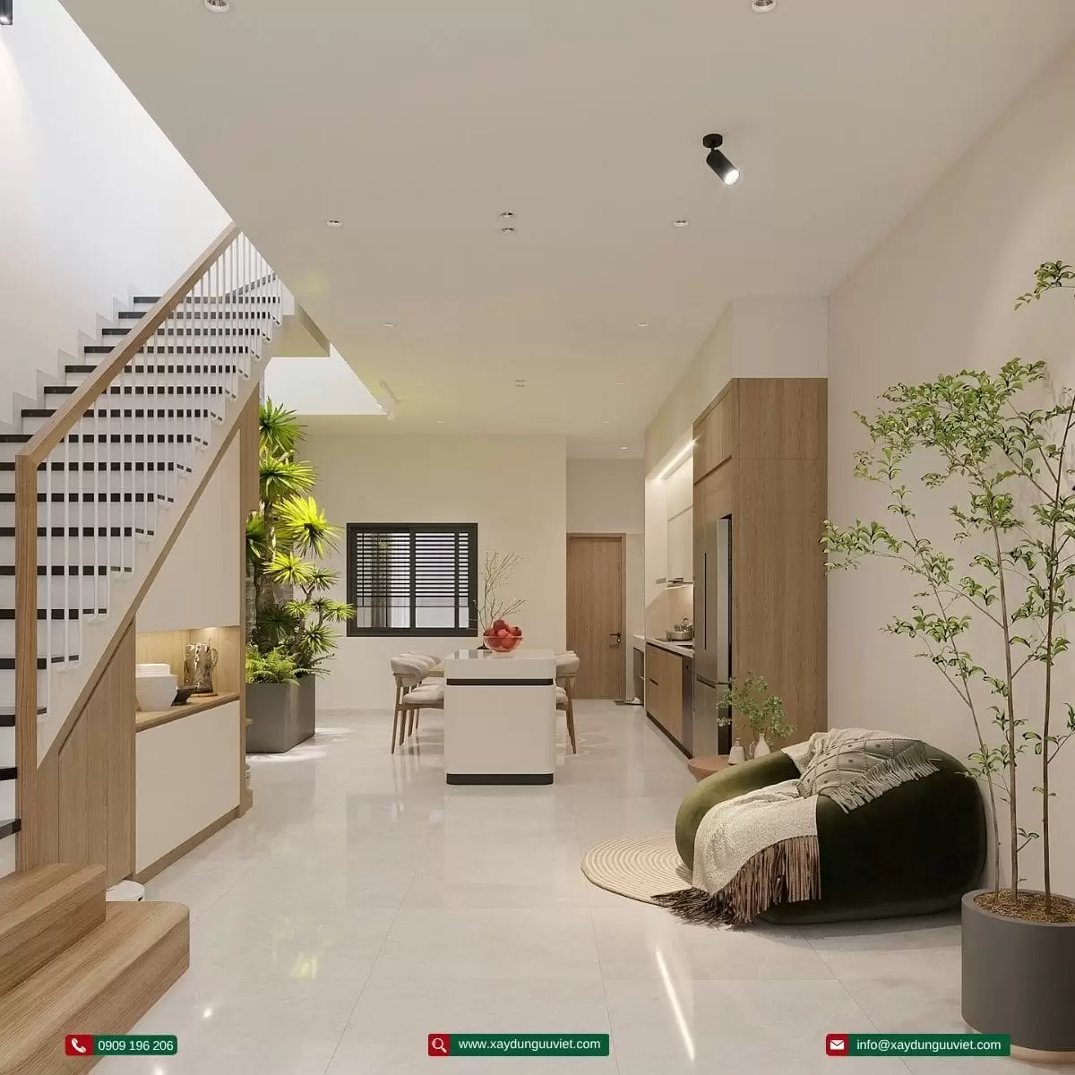 Nhà phố 1 trệt 2 lầu