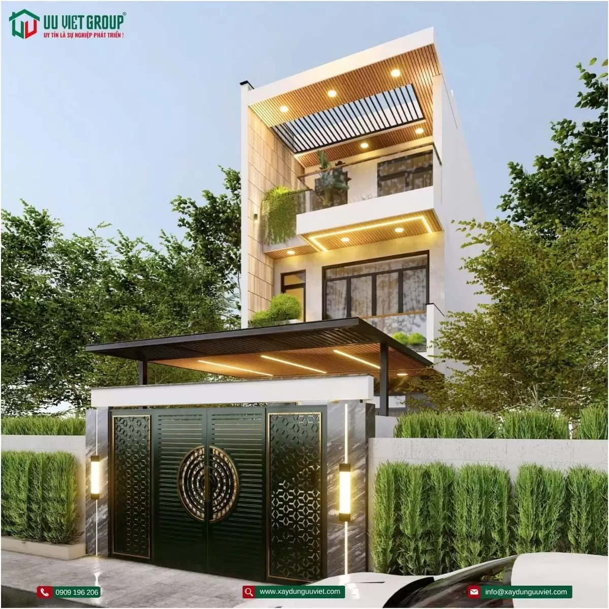 Nhà phố 1 trệt 2 lầu