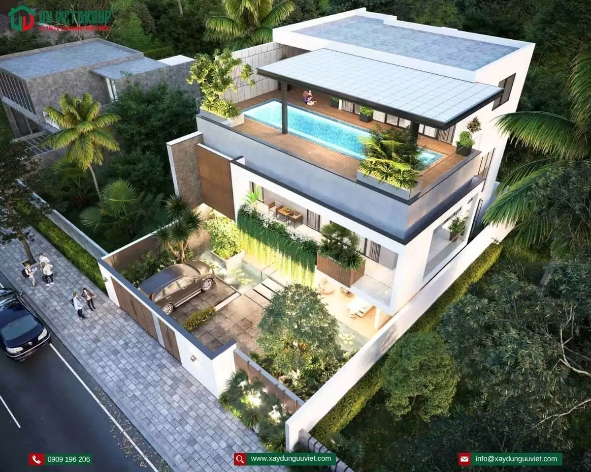 Biệt thự hiện đại 1 trệt 1 lầu