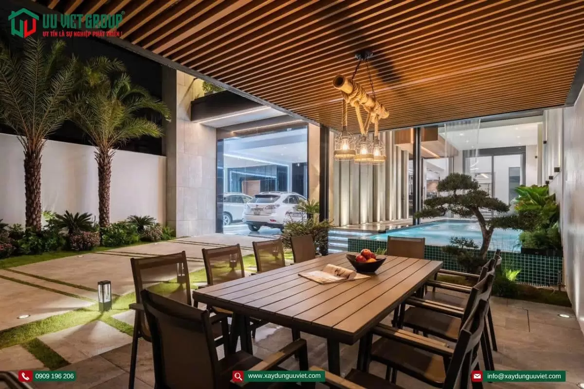 biệt thự 1 trệt 1 lầu hiện đại