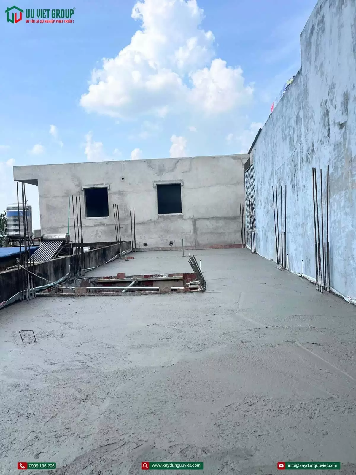 Tiến độ thi công nhà phố tại Dĩ An