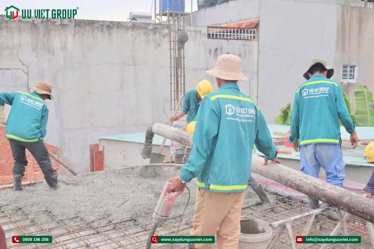 Tiến độ thi công nhà phố quận 12