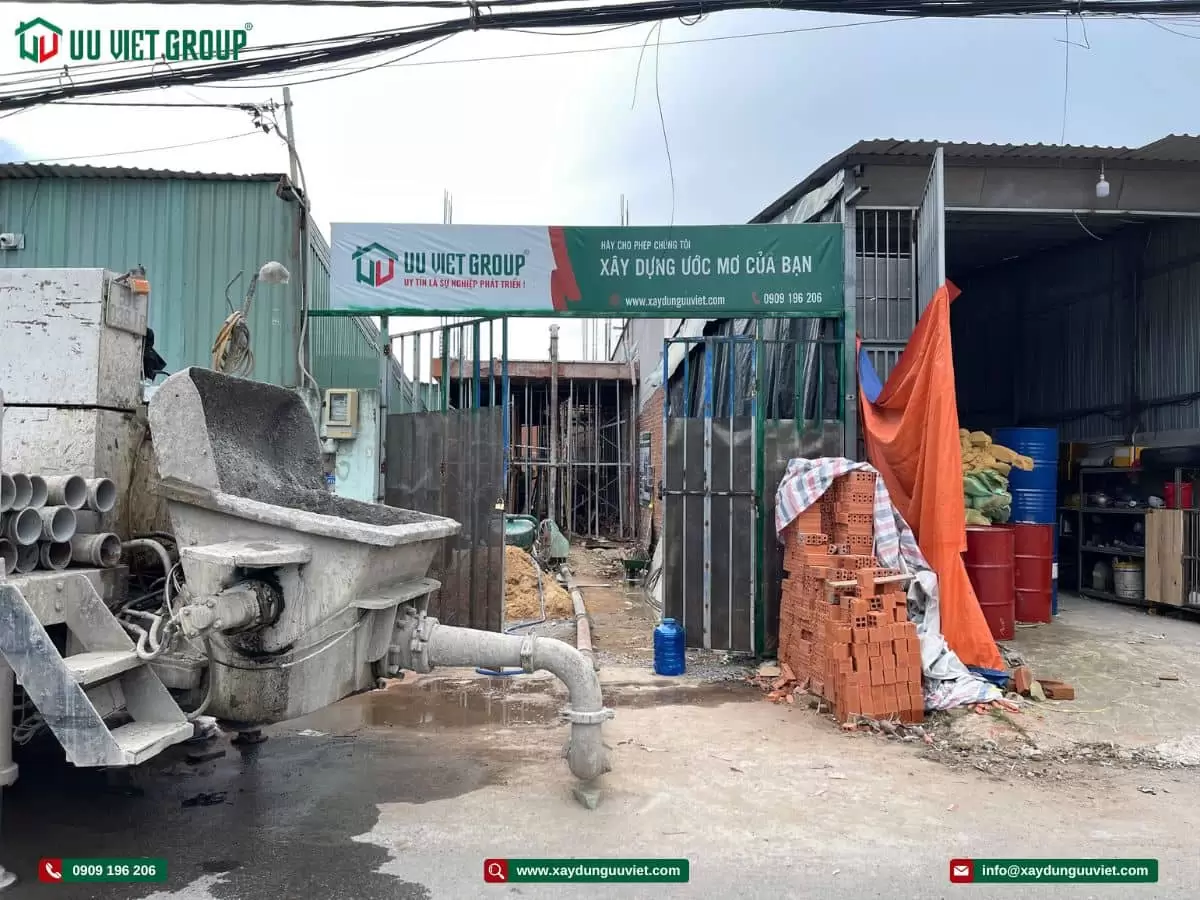 Tiến độ thi công nhà phố quận 12