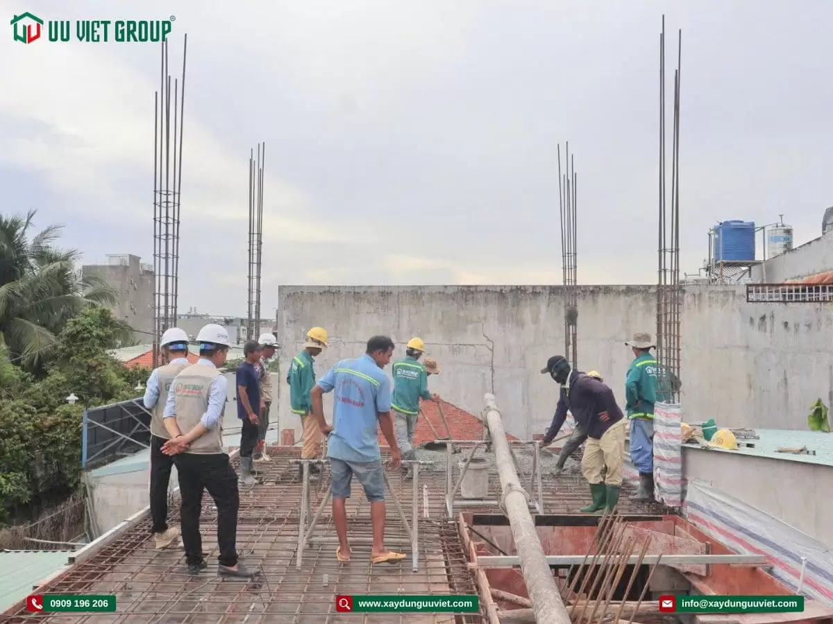 Tiến độ thi công nhà phố quận 12
