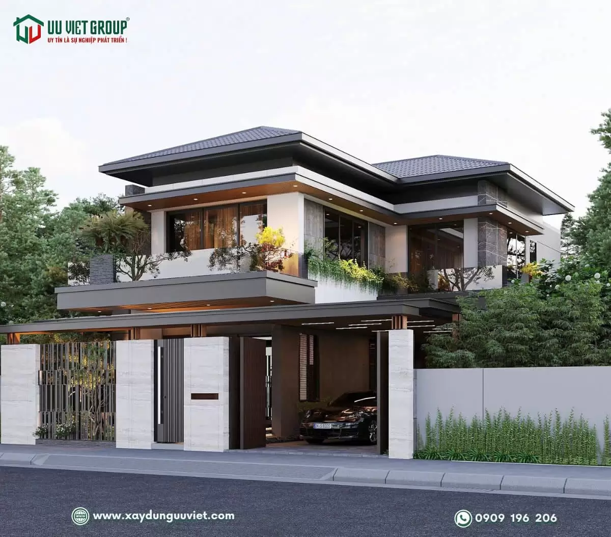 Biệt thự hiện đại mái nhật