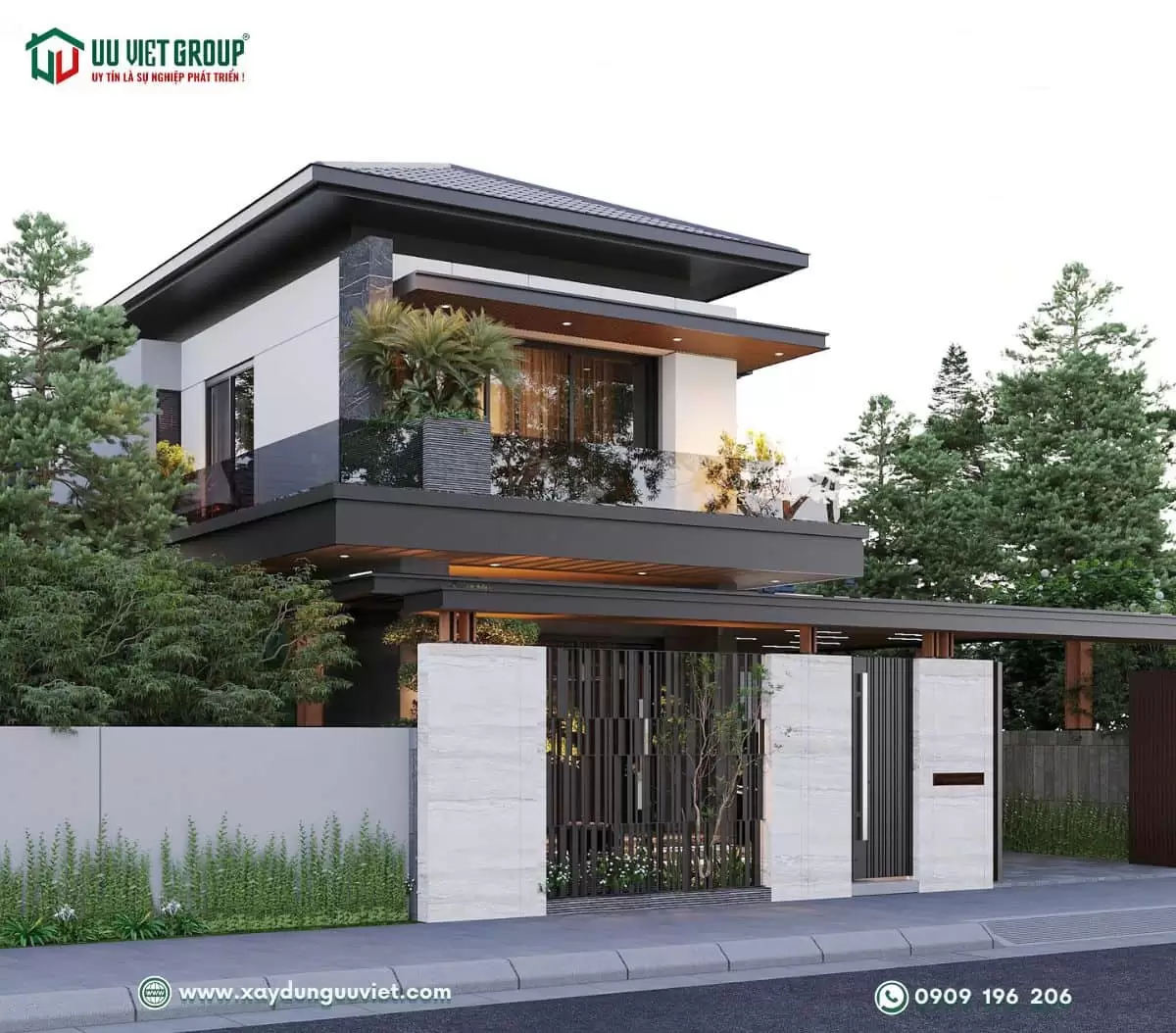 Biệt thự hiện đại mái nhật