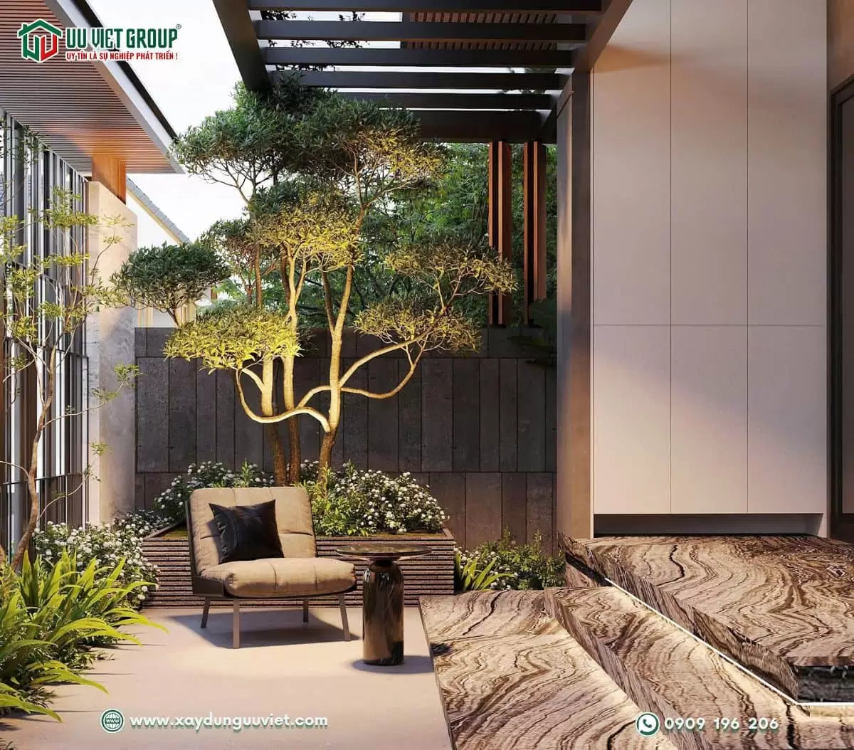 Biệt thự hiện đại mái nhật