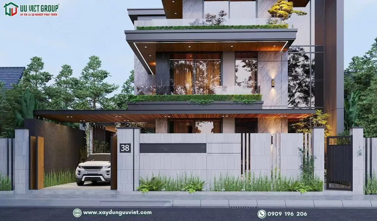 biệt thự hiện đại mái nhật