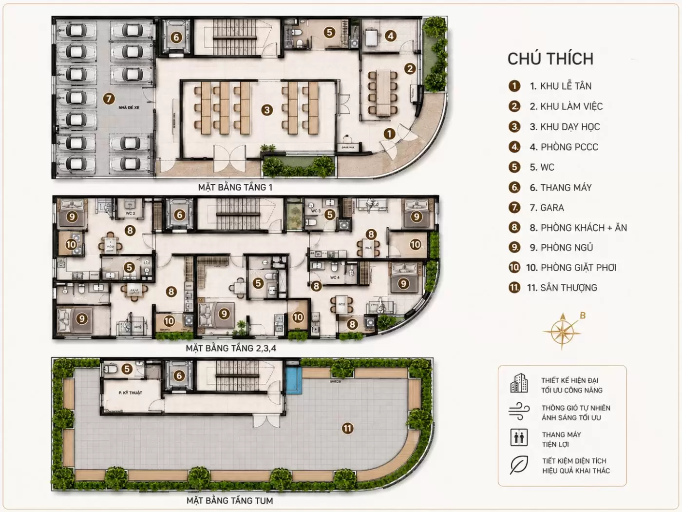 Thiết kế mặt bằng căn hộ dịch vụ HCM